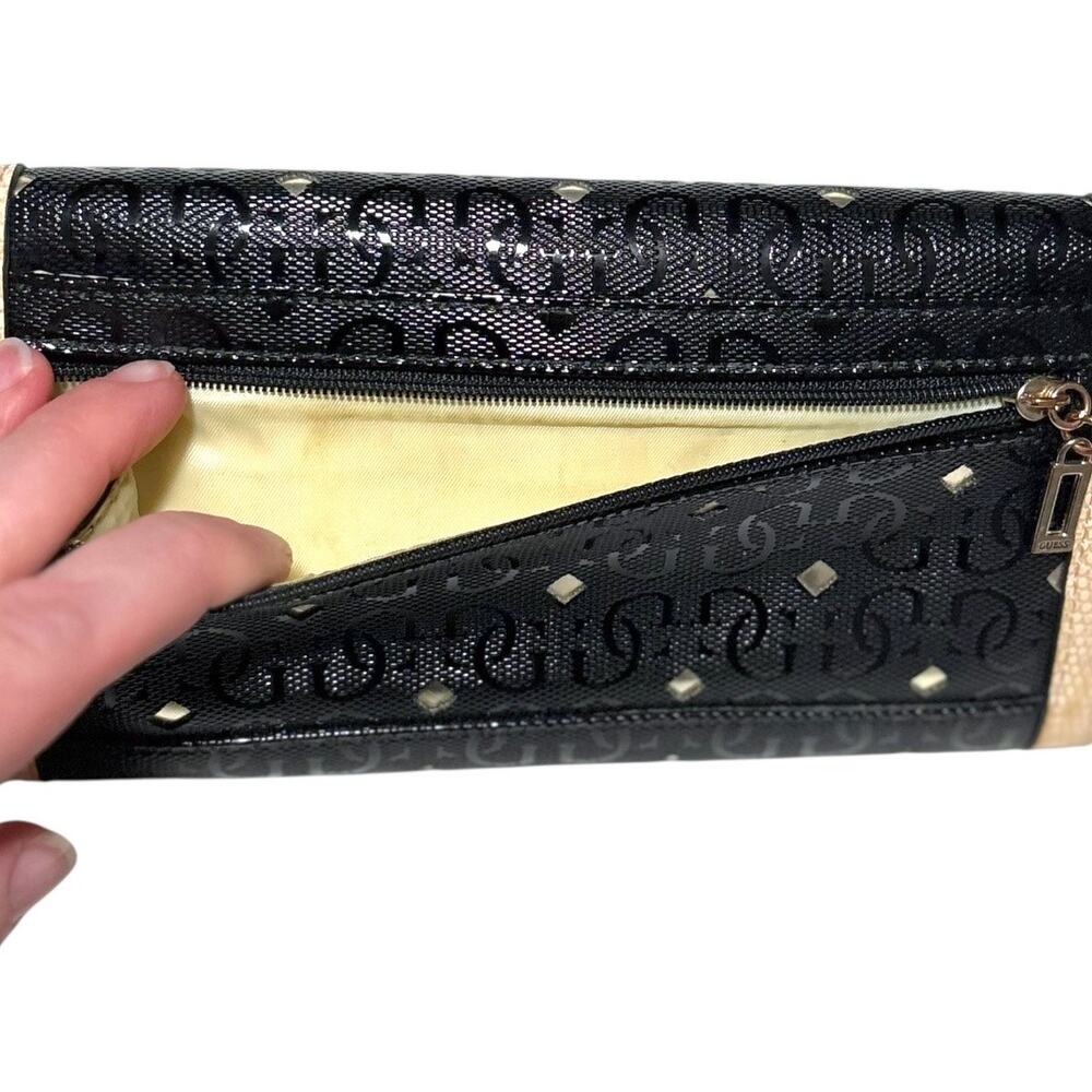 Guess Glam Wallet - Black Cream - Studded Sparkly & Classy w/ Many Pockets! - Picture 8 of 9
